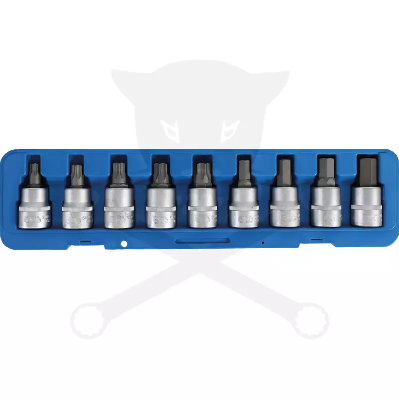 Rátűzőkulcs - crowa+bit készlet 3/4"torx 9 db-os - BGS