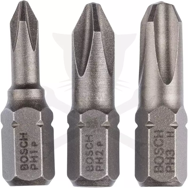 Bithegy, gépi készlet 3 darabos - PH1-PH2-PH3 x 25 mm - Bosch