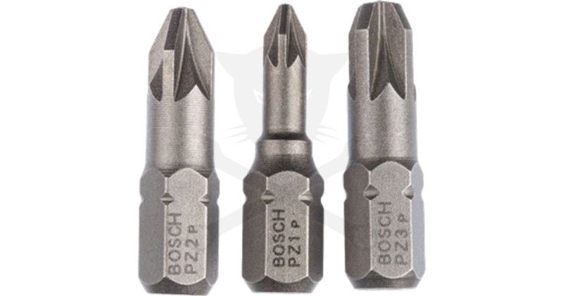 Bithegy, gépi készlet  3 darabos PZ1/2/3 x 25 mm - Bosch