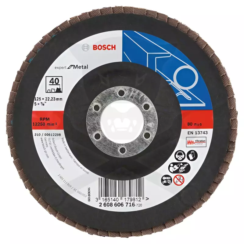 Csiszolótárcsa, fiber - gyorscsatl. D115 mm K80 B:MT
