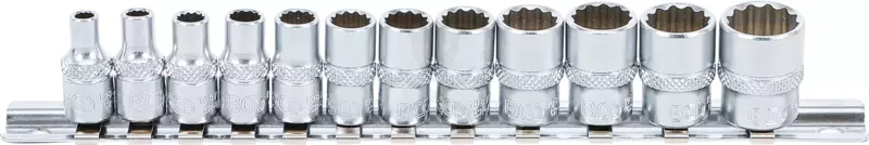 Dugókulcs - crowafej készlet 1/4" 12 sz. rövid COLOS 12 db-os BGS