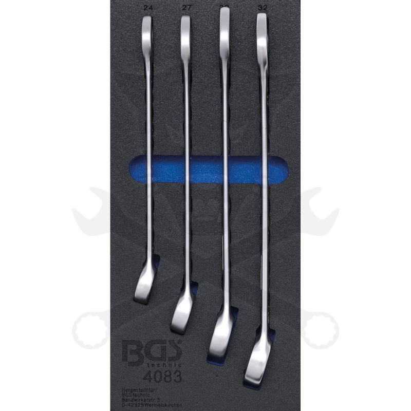 Csillag-Villás készlet  4 db-os szerszámos kocsiba habtálcás 24-32 mm -1/3