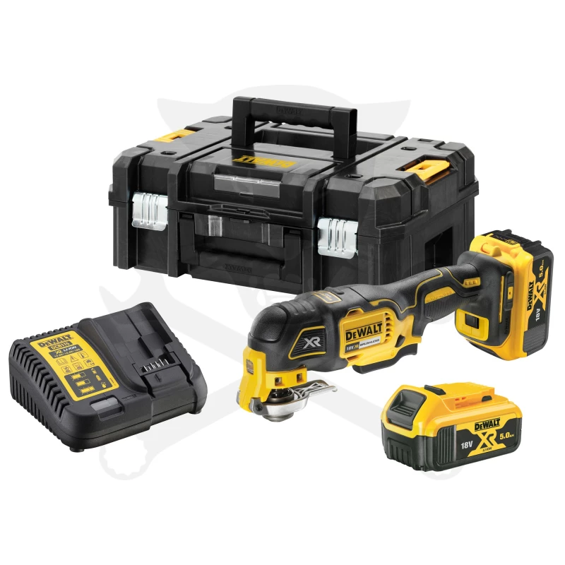 Multifunkciós oszcillálógép, akkus 18V 2x5 Ah Li-Ion - Dewalt