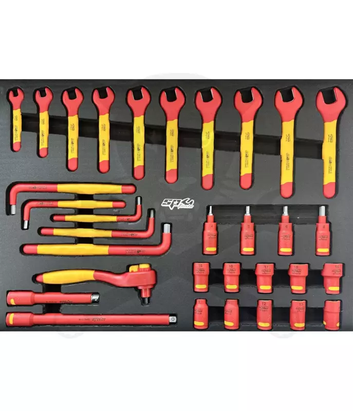 Tálcás SP Tools "M" VDE 1000V-os Szerszám készlet 32 db-os