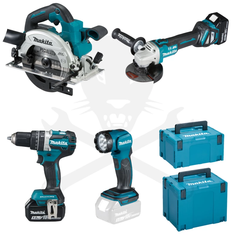 Szerszámgép szett, akkus - 18V 2db 5.0Ah - 6 részes - Makita