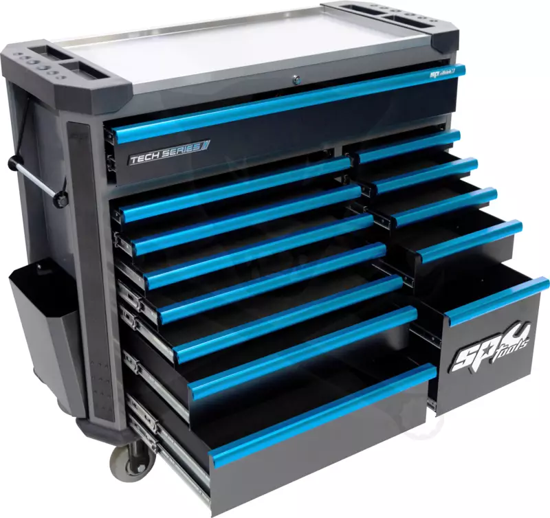 Szerszámos kocsi gyári-felszerelt 411 db-os 13 fiók TECH S. - SP Tools