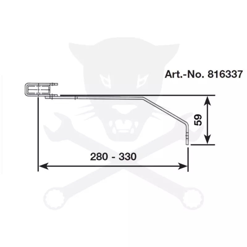 Aknalétra ACÉL létrafokoshoz fali rögzítő horganyzott - 280-330 mm
