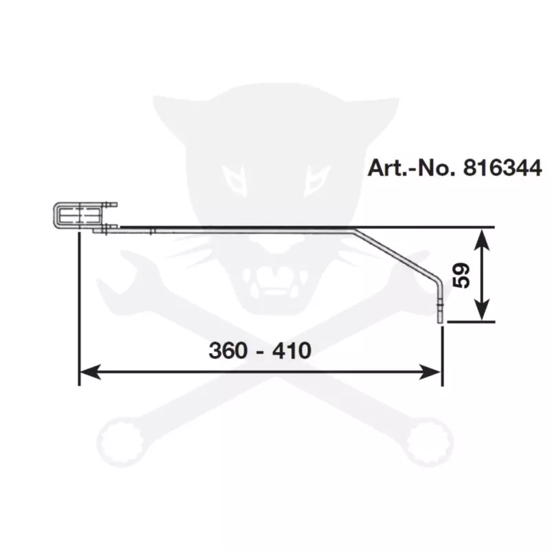 Aknalétra ACÉL létrafokoshoz fali rögzítő horganyzott - 360-410 mm