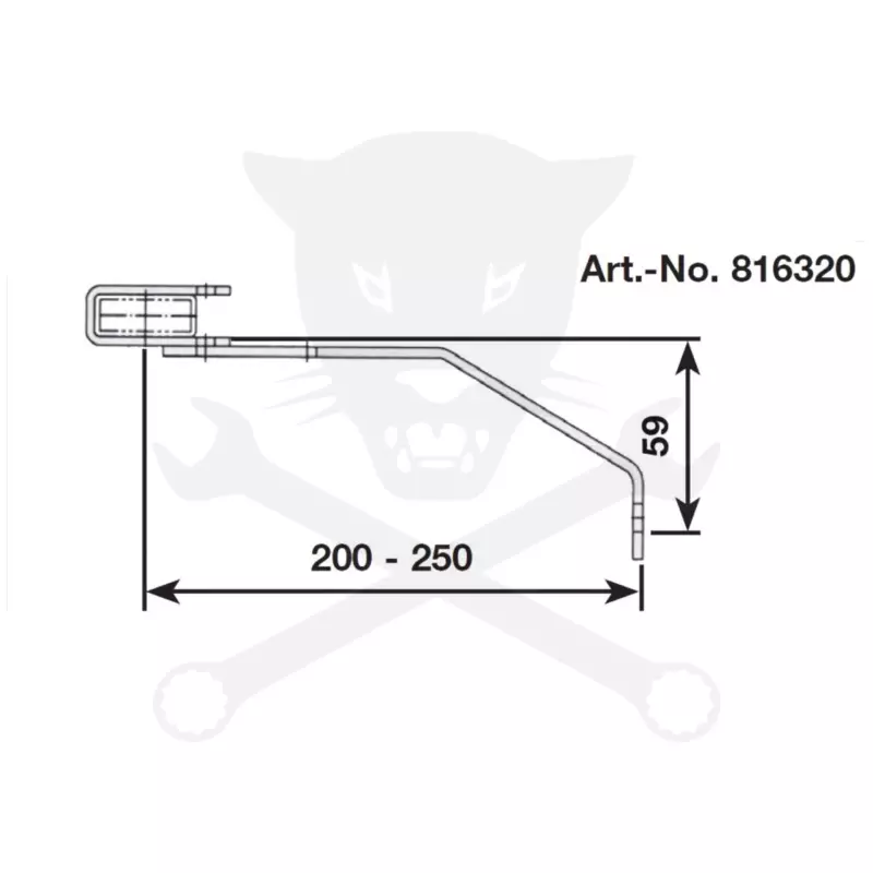 Aknalétra ACÉL létrafokoshoz fali rögzítő horganyzott - 200-250 mm