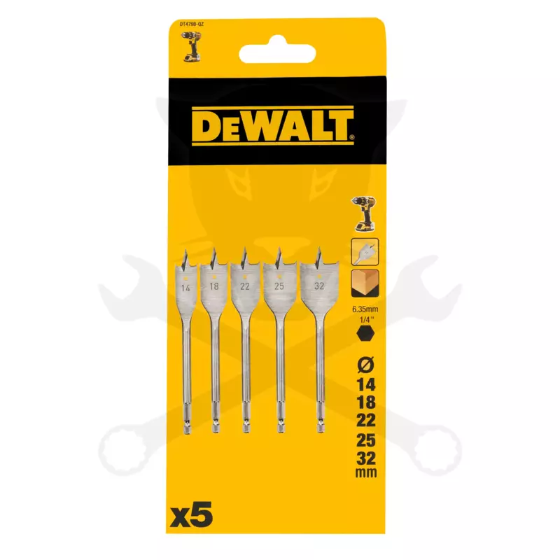 Fafúrószár készlet 5 db-os 14.0 - 32.0 mm - DeWalt