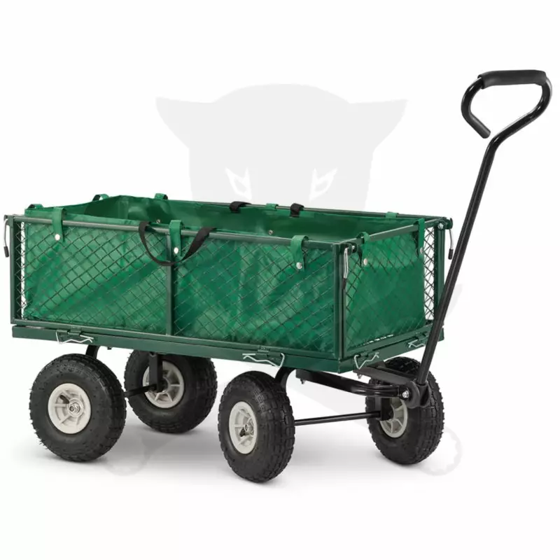 Kézikocsi 450 kg terhelhetőséggel, háló + ponyvás