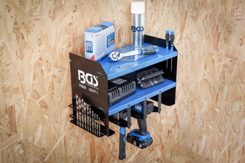 Szerszámtartó fali polc Max:30 kg- 2 polcos -