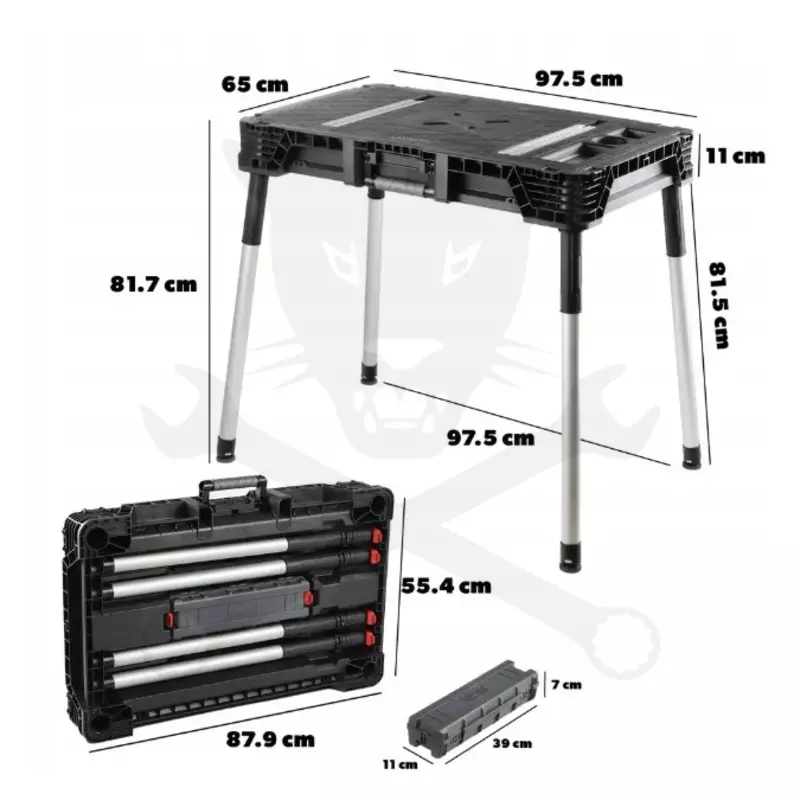 Munkaasztal Öszecsukható Jobmade asztal 880x550 mm  Max: 453 kg - KETER