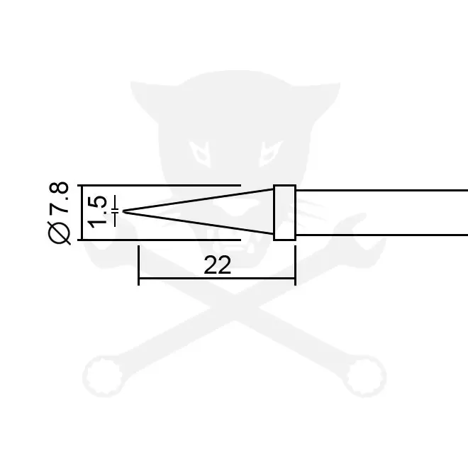 Forrasztópákához páka fej 2 db-os készlet 1,5 mm-es