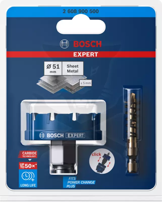 Körkivágó - lyukfűrész - Carbid fogakkal 51 mm - Bosch