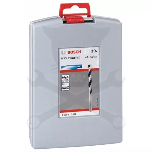 Csigafúró készletHSS 19 db-os 1,0 - 10,0 mm PointTeQs - Bosch (2.608.577.351)