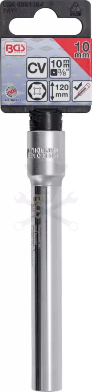 Dugókulcs 3/8" 6 lap hosszú 10 mm / 120 mm kézifék állításhoz - BGS