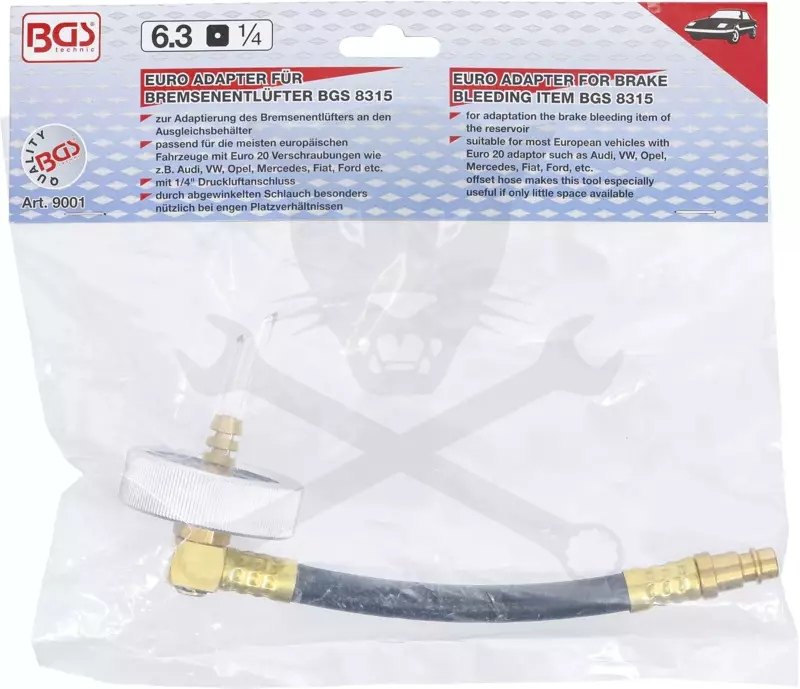 Féklégtelenítő adapter Euro 20 - menetes 46,5 mm - BGS