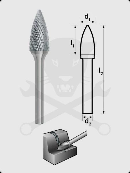 Turbómaró 8 x 20 mm csúcsíves forma, hegyes végű, SPG 0820/S6 MX