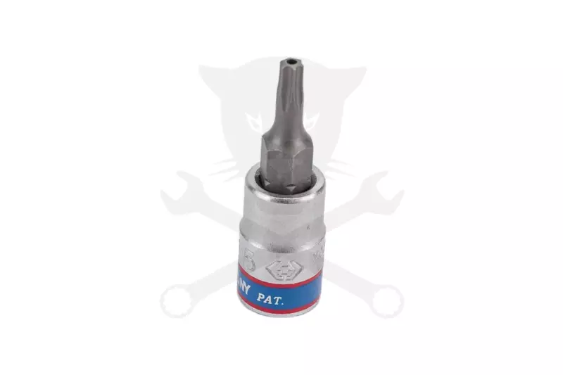 Rátűzőkulcs - crowa+bit 1/4" torx, furatos TPX20 - King Tony