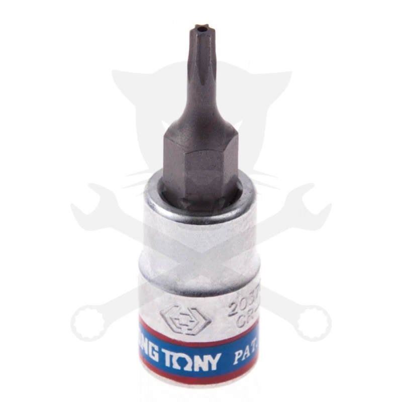 Rátűzőkulcs - crowa+bit 1/4" torx, furatos TPX25 - King Tony