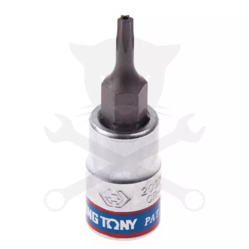 Rátűzőkulcs - crowa+bit 1/4" torx, furatos TPX25 - King Tony
