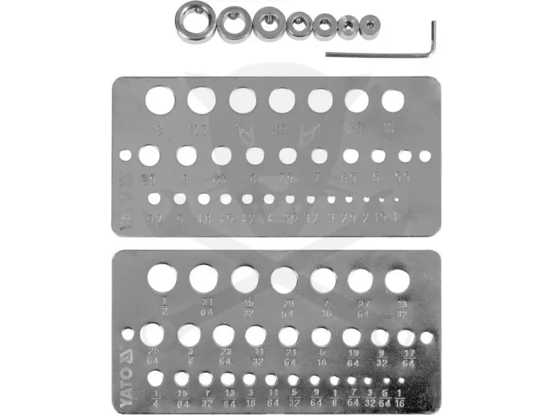 Furatmérő és mélységhatároló készlet 1.0 - 13.0 mm, 1/16" - 1/2" - Yato