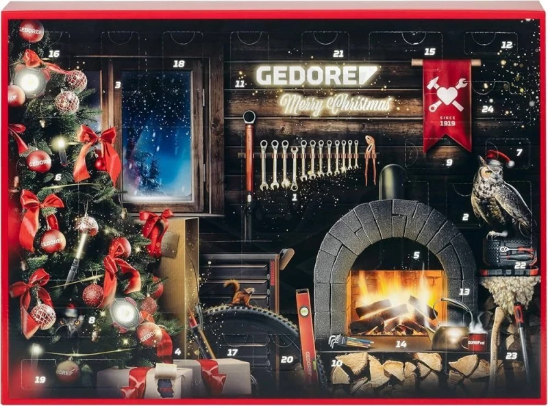 Karácsonyi szerszámkészlet ADVENTI KALENDÁRIUM 33 db-os - Gedore Red