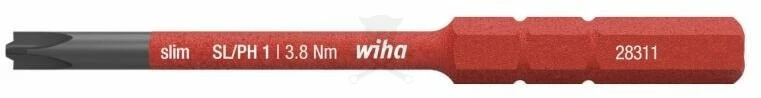 Szigetelt VDE 1000 V-os SlimBit electric bit hegy SL/PH2x75 Wiha
