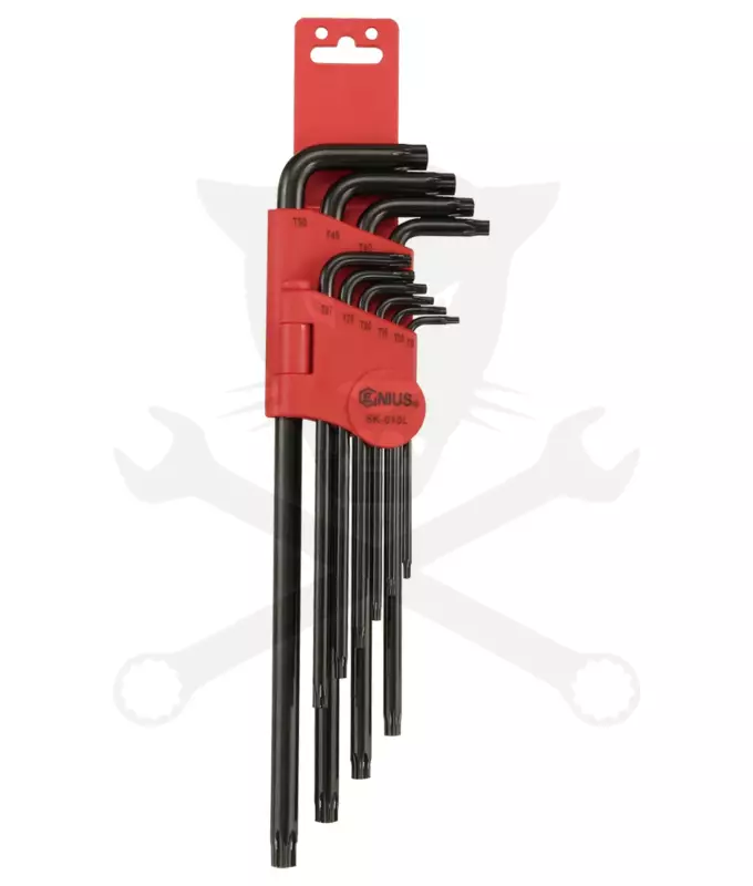 Torxkulcs "L" alakú készlet 10 db-os torx, hosszú - Genius
