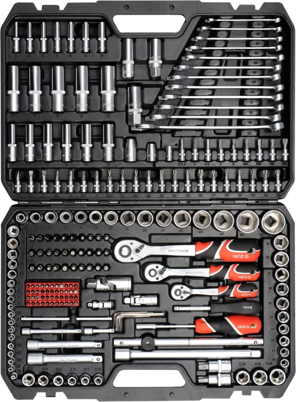 Dugókulcs készlet 1/4" - 3/8" - 1/2" - 216r. - Yato