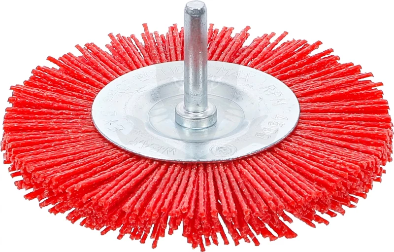 Csapos csiszoló 100 mm - Nylon műanyag piros kefe - BGS