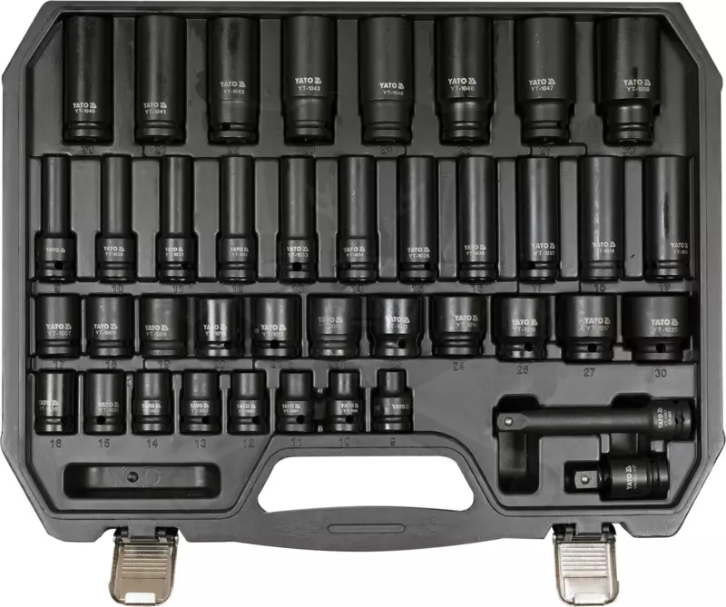 Légkulcsfej készlet 1/2" 40 db   9-30 mm rövid-hosszú