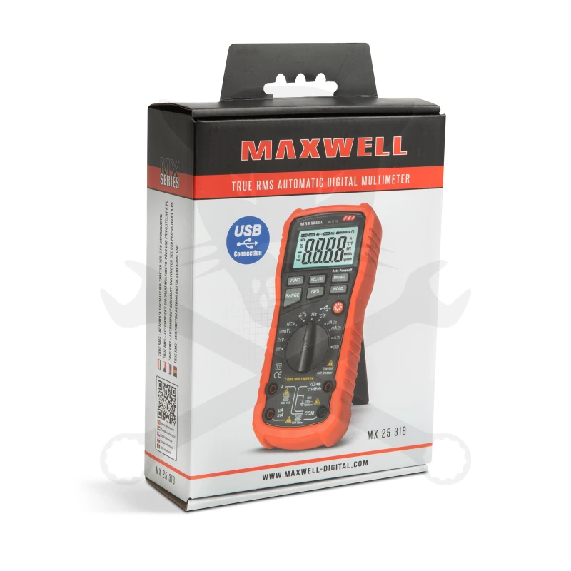 Multiméter, digitális DC 1000V / AC 750V NCV - USB - Maxwell