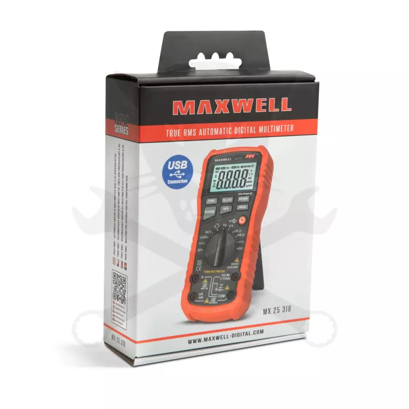 Multiméter, digitális DC 1000V / AC 750V NCV - USB - Maxwell