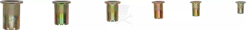Szegecsanya készlet 150 db-os M3-M4-M5-M6-M8-M10 acél, rovátkolt - BGS