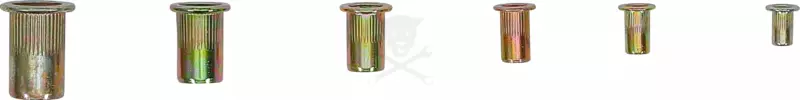 Szegecsanya készlet 150 db-os M3-M4-M5-M6-M8-M10 acél, rovátkolt - BGS