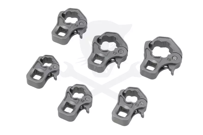 Csillagkulcs adapter készlet nyitható 3/8"  6 db: 10-19 mm "Crowfoot" -