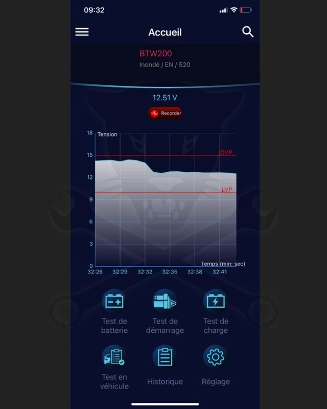 Akkumulátor teszter Bluetooth + Élő figyelő dinamikus teszt 0-36V