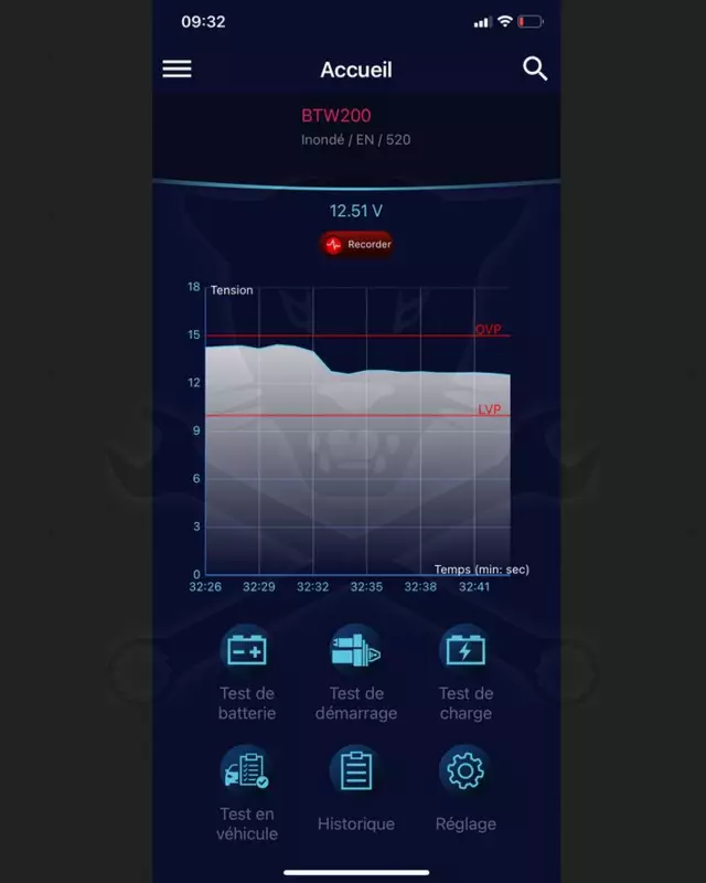 Akkumulátor teszter Bluetooth + Élő figyelő dinamikus teszt 0-36V