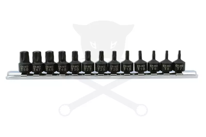 Légkulcsfej készlet 1/4" Torx T7-T50 - rövid profil 13 db-os