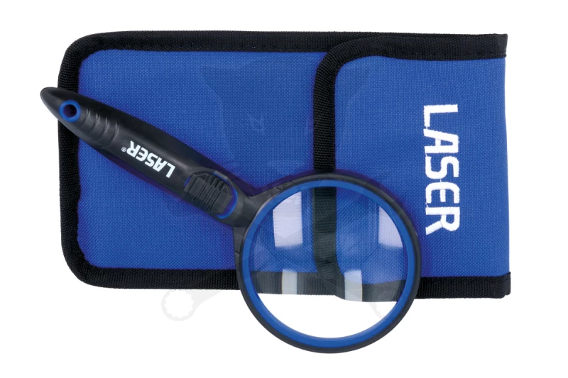 Nagyító  3x - LED világítással D73 mm - 195 mm 3xLR44 elem - Laser