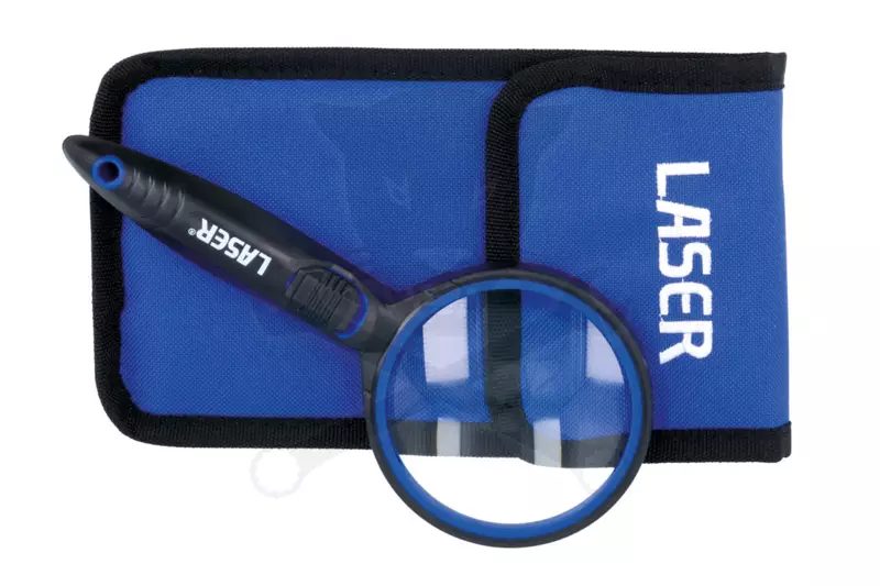 Nagyító  3x - LED világítással D73 mm - 195 mm 3xLR44 elem - Laser