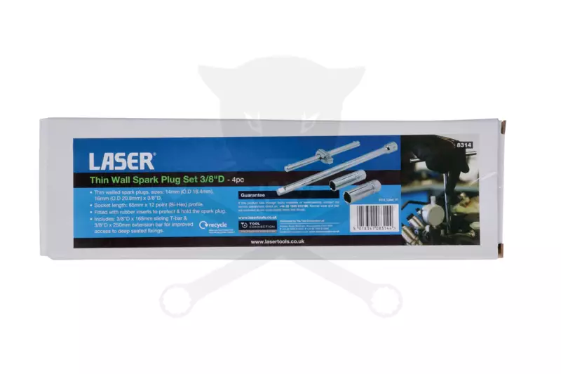Gyújtógyertya szerelő T-fogantyús 3/8"-os készlet 4 db-os készlet - Laser