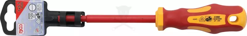 Csavarhúzó szigetelt lapos 5,5x115 mm BGS