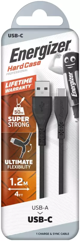 USB töltőkábel - C - fekete 2.0 - 1,2m - Energizer