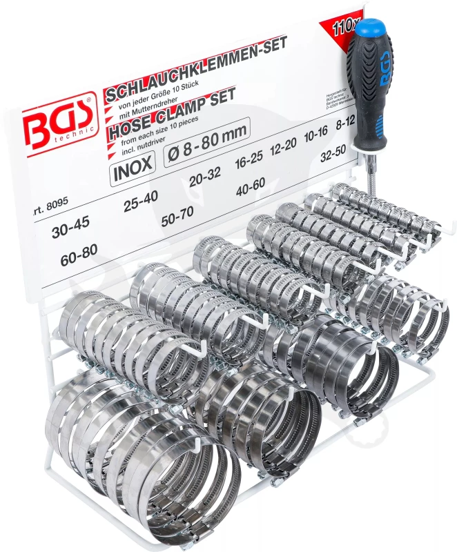 Bilincs készlet 111 db-os + ajándék bilncs csavarhúzó - rozsdamentes - BGS