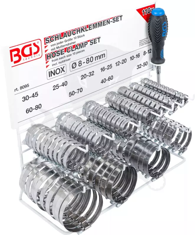 Bilincs készlet 111 db-os + ajándék bilncs csavarhúzó - rozsdamentes - BGS