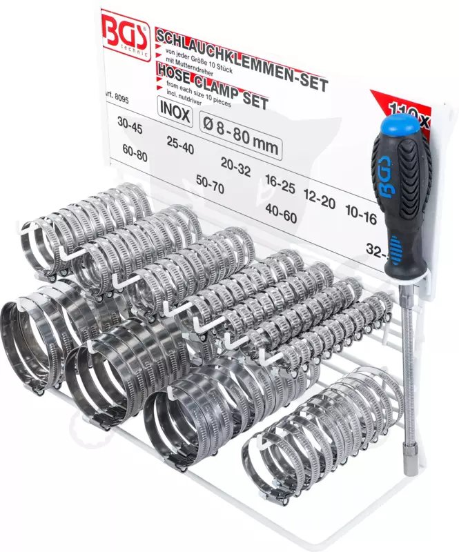 Bilincs készlet 111 db-os + ajándék bilncs csavarhúzó - rozsdamentes - BGS