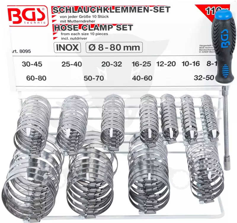 Bilincs készlet 111 db-os + ajándék bilncs csavarhúzó - rozsdamentes - BGS
